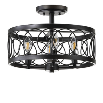 Sylvain 15.5" Metal LED Semi Flush Mount - JONATHAN Y